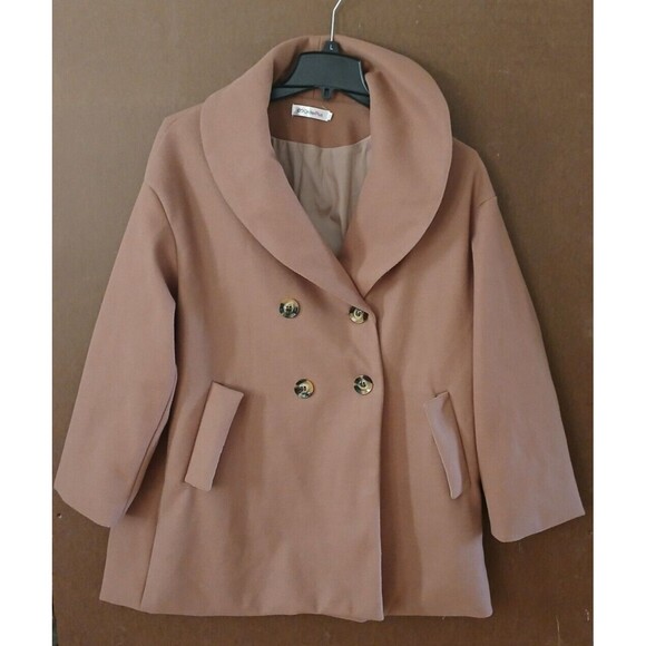 Women's XL Vintage Casual Modest Winter Peacoat Double Breasted Front Pockets - Picture 2 of 12